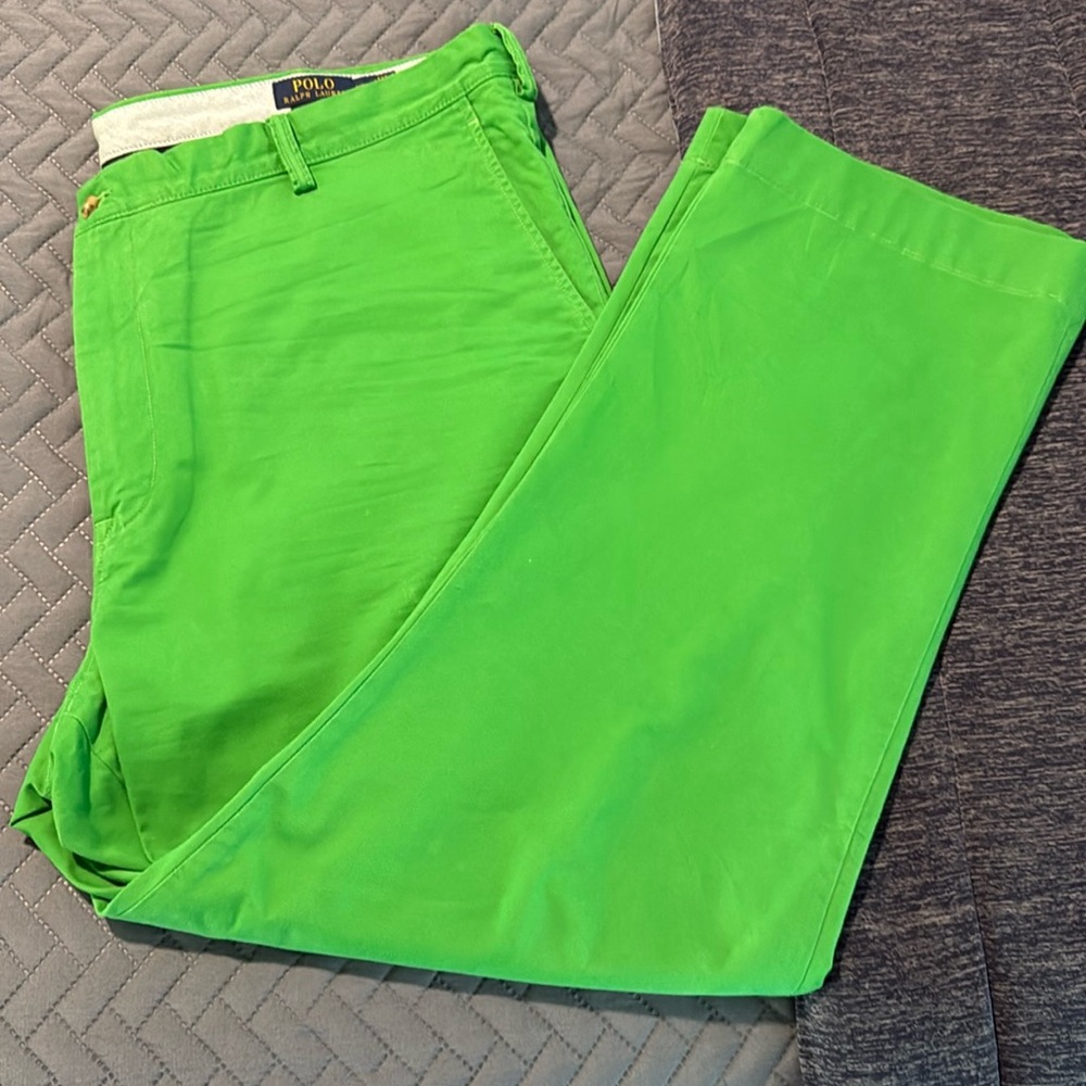 Big and Tall Polo by Ralph Lauren Chinos Bright Green.
